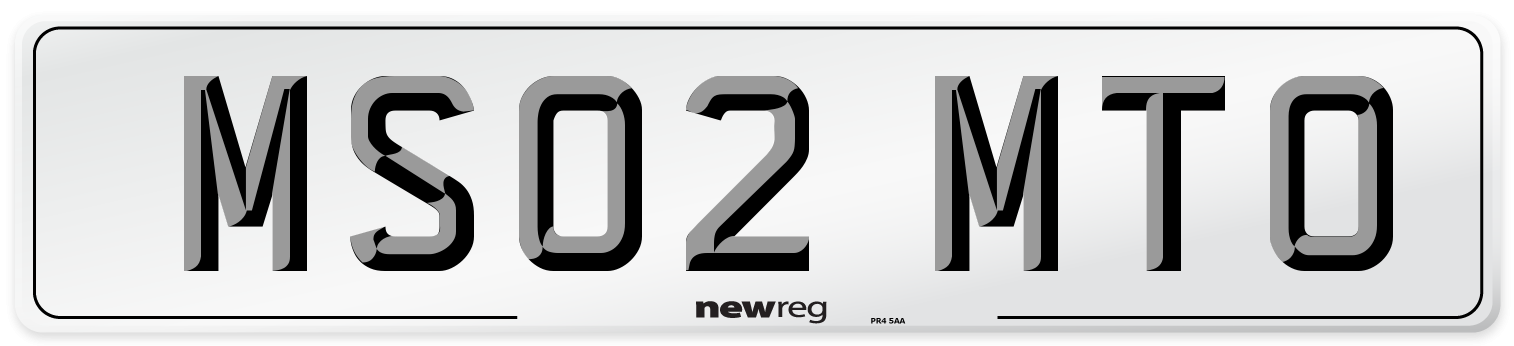 MS02 MTO Number Plate from New Reg